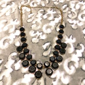 Black stone statement necklace